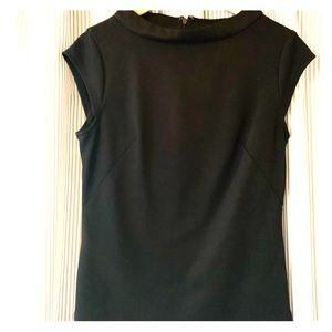 Black Fitted Top with Zip Neck Closure